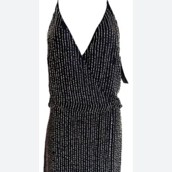 Adrianna Papell Black Dress with Silver Accents .Size 6 NWT - Picture 10 of 10